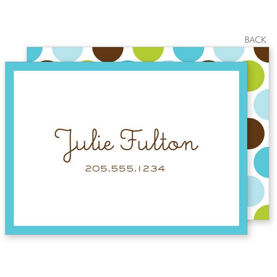 Aqua Party Dots Contact Cards